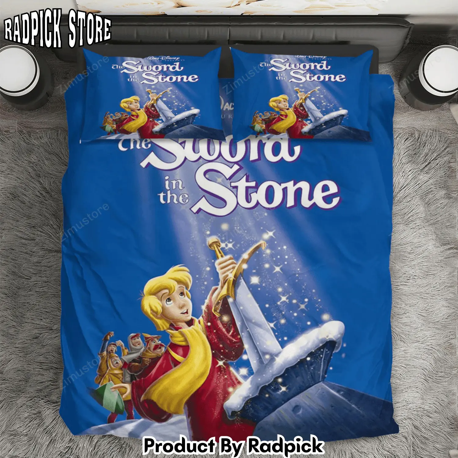 Radpick the sword in the stone poster 4 3pcs 3pcs bedding set duvet cover and pillow cases gift for fan rp327896